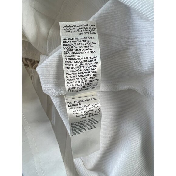 Zenergy Womens Size 0 White Zipper Jacket Top Knit insert Lace Embroidered Trim - Picture 9 of 12